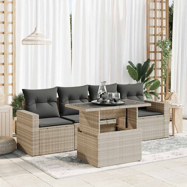 vidaXL Garden Sofa Set Light grey, Dark grey