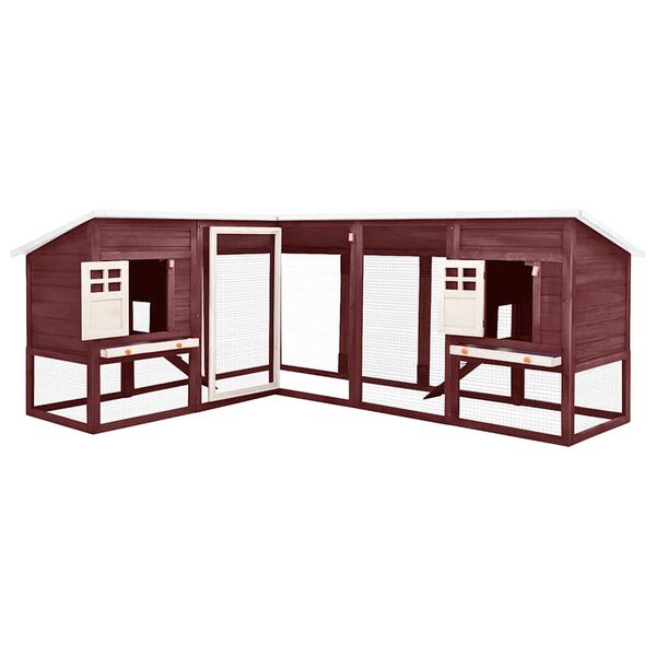 vidaXL Rabbit Hutch Mocha and White