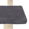vidaXL Cat Scratching Post Dark Grey Engineered Wood, Plush, Sisal Large