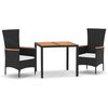 vidaXL Garden Dining Set Black, Cream White
