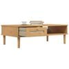 vidaXL Coffee Table Brown Solid pine wood, engineered wood, poly rattan