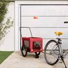 vidaXL Pet Bike Trailer Red and Black Oxford Fabric and Iron Durable
