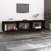 vidaXL 3 Piece TV Cabinet Set Black Solid Wood Pine