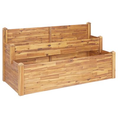 vidaXL 2-Tier Garden Planter 63"x29.5"x33.1" Solid Acacia Wood