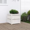 vidaXL Garden Planter White Solid pine wood 19.7x19.7x19.7 in