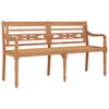 vidaXL Batavia Bench Teak Brown Solid Teak Wood 59 in Decorative Inlays