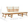 vidaXL Patio Bench with Cushions 2-in-1 74.8 " Solid Wood Acacia
