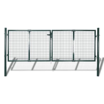 vidaXL Fence Gate Steel 120.5"x59.1" Green