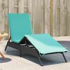 vidaXL Patio Sun Lounger Black Poly Rattan Standard Adjustable Armrests