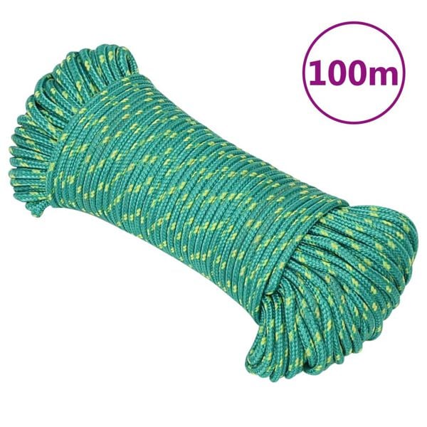 vidaXL Boat Rope Green 0.16 " 328.1 ' Polypropylene