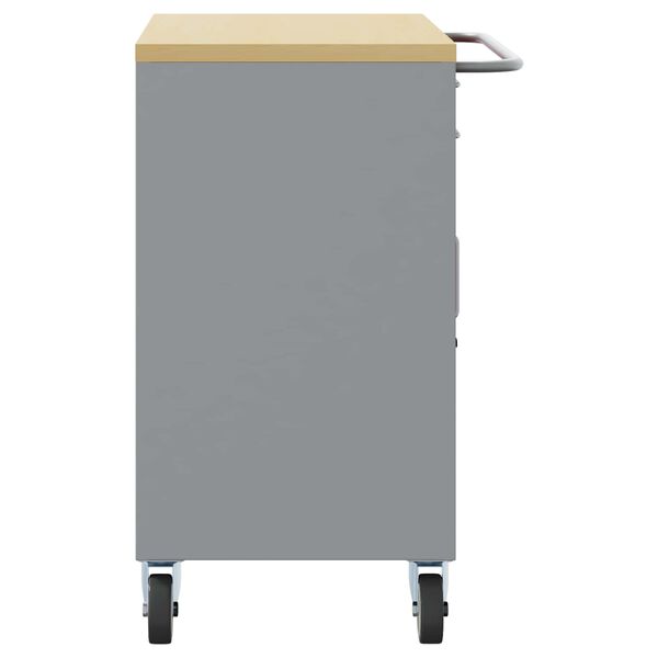 vidaXL Work Cabinet 3 pcs Black and Grey 59.06 x 21.65 x 33.46 in