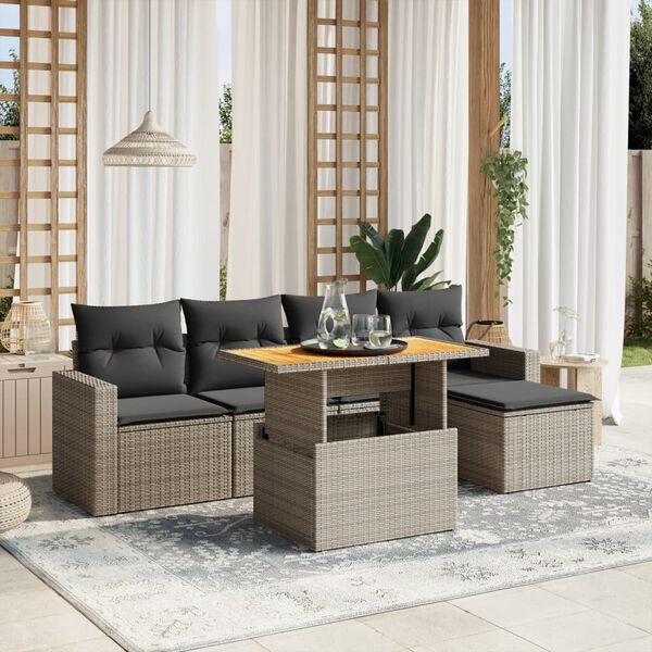 vidaXL Garden Sofa Set Grey