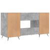 vidaXL Desk Concrete Grey Engineered wood, iron, faux leather Standard