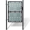 vidaXL Black Single Door Fence Gate 39.4x78.7"