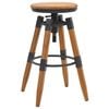 vidaXL Bar Stool Set of 2 Natural Wood Solid Fir Wood & Steel