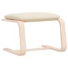 vidaXL Footstool Cream Fabric (100% polyester), solid birch wood, plywood