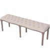 vidaXL Bench Cream White Cotton 10% Large Upholstered Bench