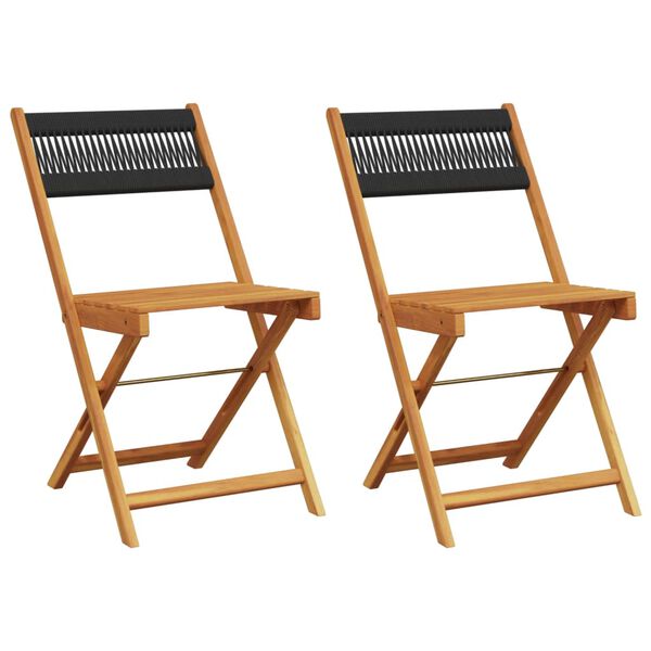 vidaXL Bistro Chair Set of 2 Black