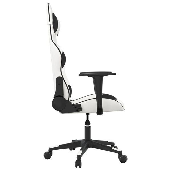 vidaXL Gaming Chair White and Black Faux Leather