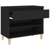 vidaXL Shoe Cabinet Black Engineered wood, solid eucalyptus wood