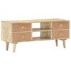 vidaXL TV Cabinet Natural wood with copper accents Solid Mango Wood Medium