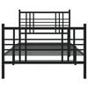 vidaXL Bed Frame Metal Bed Frame Rectangular Traditional Black Bed Frame