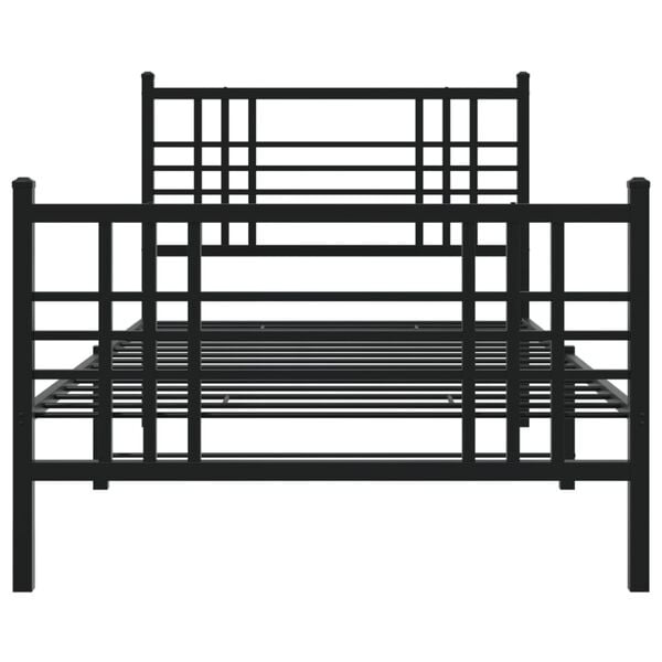 vidaXL Bed Frame Metal Bed Frame Rectangular Traditional Black Bed Frame