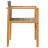vidaXL Garden Chair Gray PE rattan, solid acacia wood, powder-coated steel