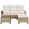 vidaXL Garden Sofa Set Beige PE rattan, powder-coated steel Large