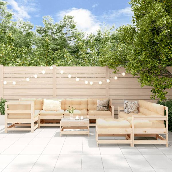 vidaXL Garden Lounge Set Beige Solid Pine Wood Large Modular
