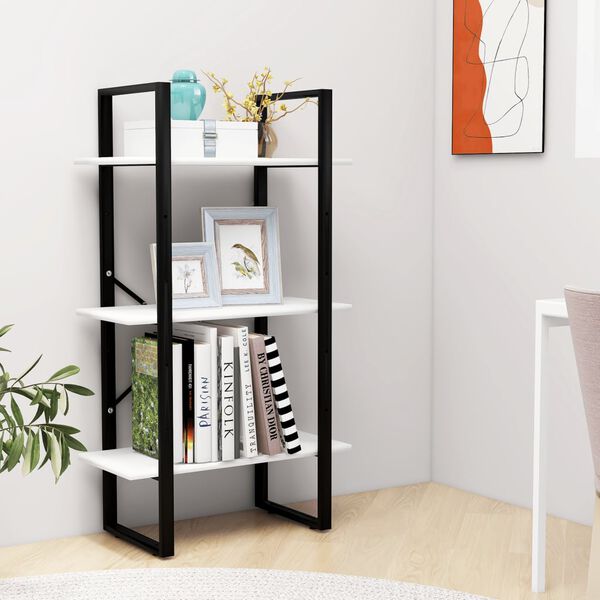 vidaXL Storage Shelf White Metal Medium Storage Shelf Rectangular