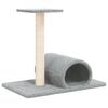 vidaXL Cat Scratching Post Light Grey Engineered wood, plush, sisal