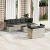 vidaXL Garden Sofa Set Light Grey PE Rattan Standard Modular