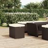 vidaXL Ottoman Brown Poly Rattan Small Durable Ottoman Square