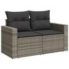 vidaXL Garden Sofa Set Gray PE Rattan, Powder-coated Steel, 100% Polyester