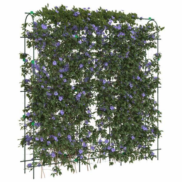 vidaXL Garden Trellis Set of 2 Green Steel with PE coating and PP clips