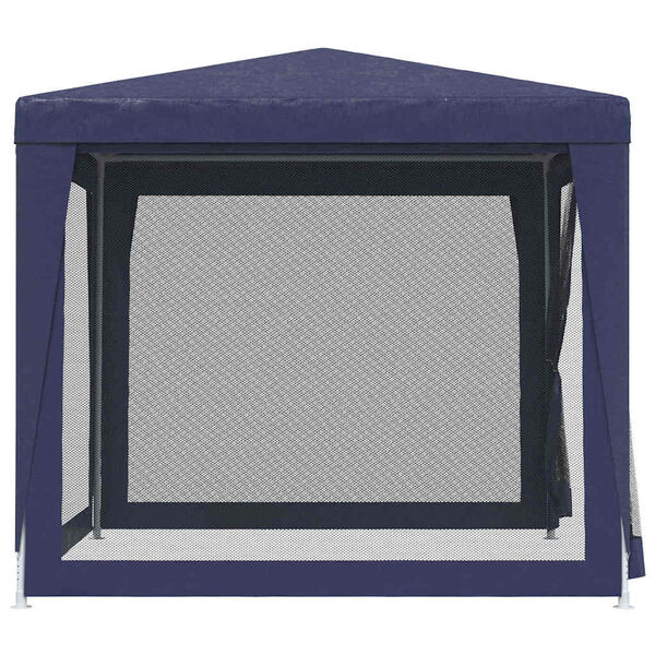 vidaXL Party Tent with 4 Mesh Sidewalls Blue 8.2'x8.2' HDPE
