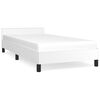 vidaXL Bed Frame With Headboard White Faux leather, Plywood, Engineered wood