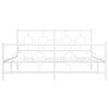 vidaXL Bed Frame White Powder-coated steel Full Bed Frame Rectangular