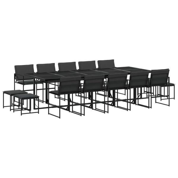 vidaXL Garden Dining Set Black,String,Dark gray