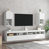 vidaXL TV Cabinet White Engineered wood and glass Small