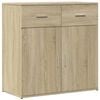 vidaXL Sideboards 2 pcs Sonoma Oak 31.1"x15"x31.5" Engineered Wood