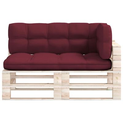 vidaXL Pallet Sofa Cushions 3 pcs Wine Red