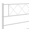 vidaXL Metal Bed Frame White Powder-Coated Steel Double Bed