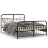 vidaXL Bed Frame Black Steel Full Bed Frame Rectangular Traditional