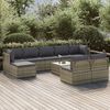 vidaXL Garden Lounge Set Grey PE rattan, powder-coated steel, polyester, PVC