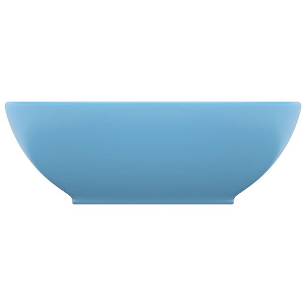 vidaXL Luxury Basin Oval-shaped Matt Light Blue 15.7x13.0" Ceramic