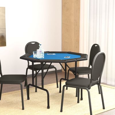 vidaXL 8-Player Folding Poker Table Blue 42.5"x42.5"x29.5"