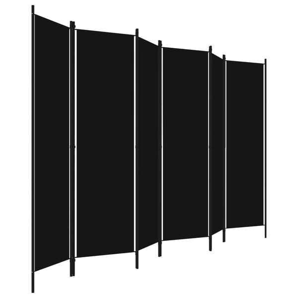vidaXL 6-Panel Room Divider Black 118.1"x70.9"