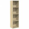 vidaXL Bookcase Sonoma oak Engineered wood Medium Bookcase Rectangular